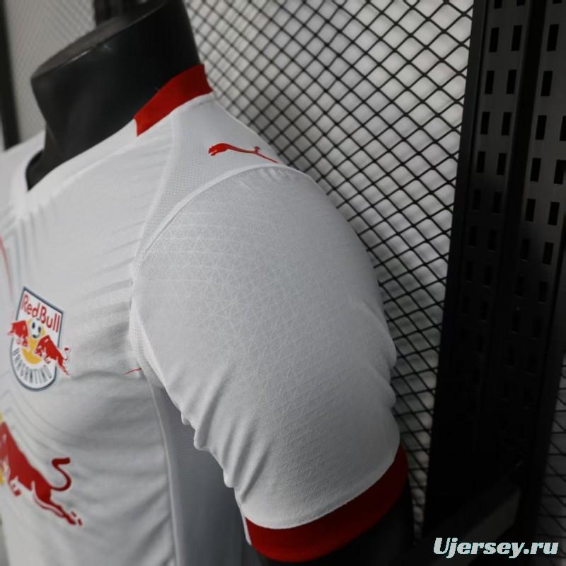 Player Version 25/26 RB Leipzig White with Chevron Pattern and Red Bull Logo Jersey