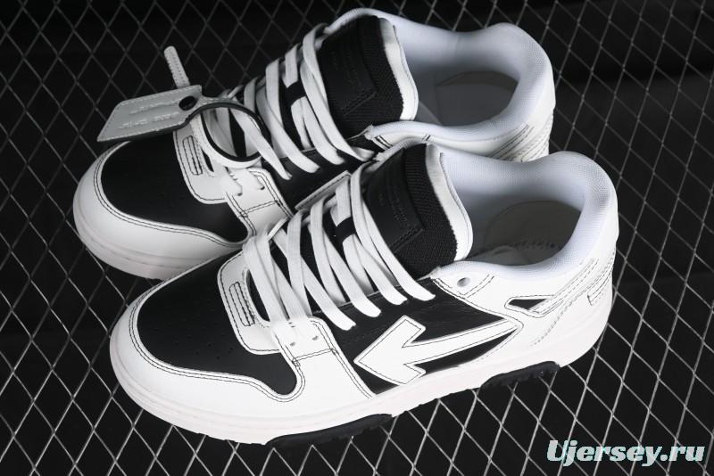 Off-White Out Of Office Low-Top Fashion Sneakers in White Black - AJD4