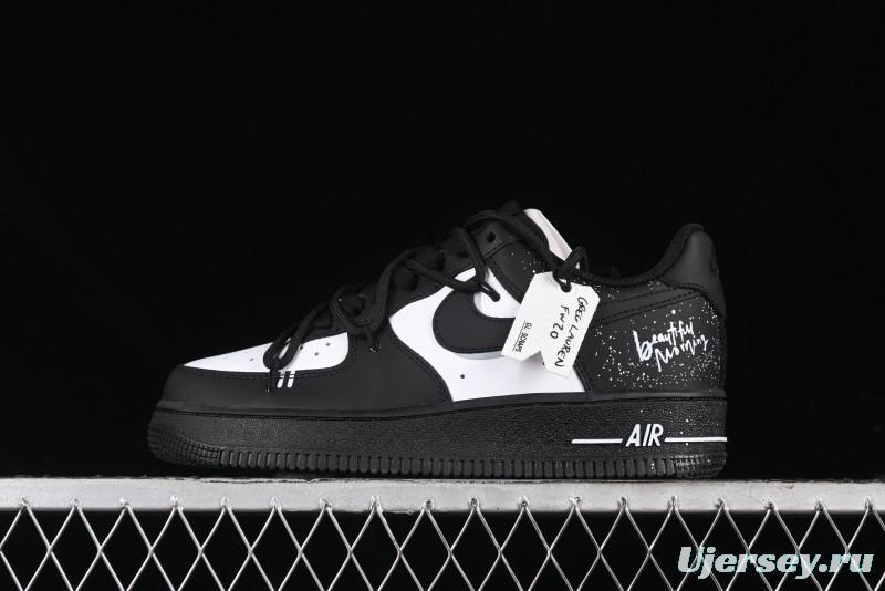 Nike Air Force 1 '07 Low Retro Street Spray White Peach Bubble Casual Sneakers - ZH0316-038