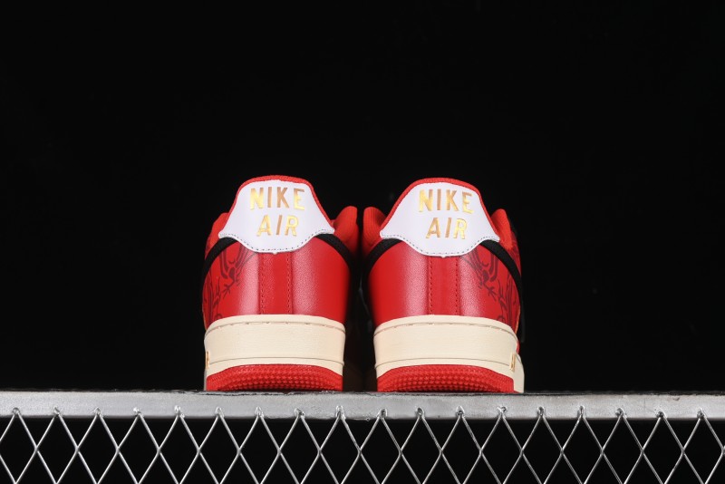 Nike Air Force 1 '07 Low Custom Wedding Sneakers with Chinese Style Elements - FN7439-133