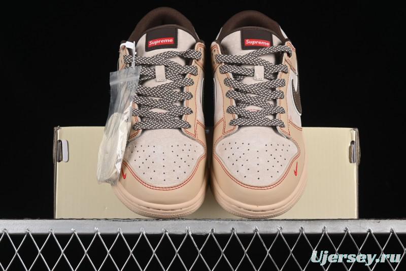 Nike SB Dunk Low SUP Collaboration - Distressed Black Swoosh Anniversary Custom Low-Top Skate Shoes - MM1089-021