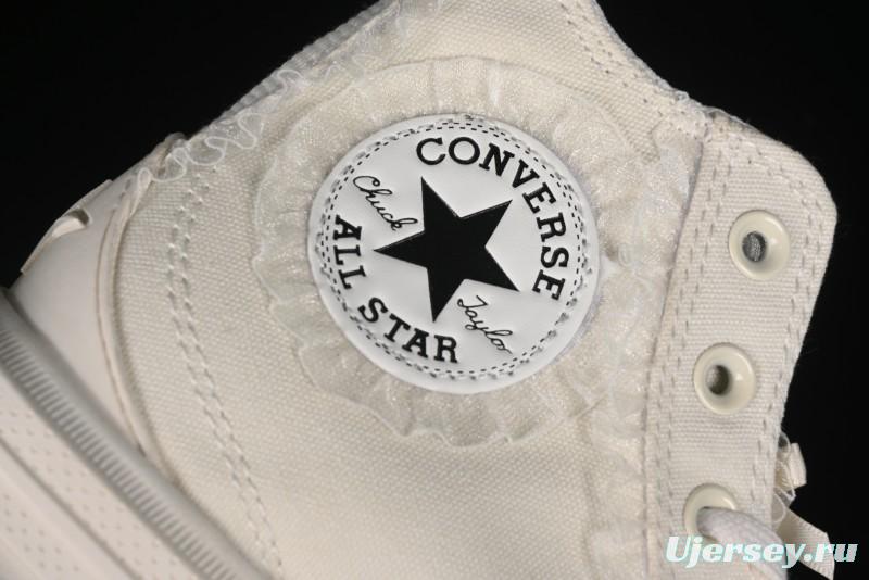 Converse Lifestyle Run Star Legacy Platform High Top Canvas Shoes with Mini Bow and Lace Trim - A10027C