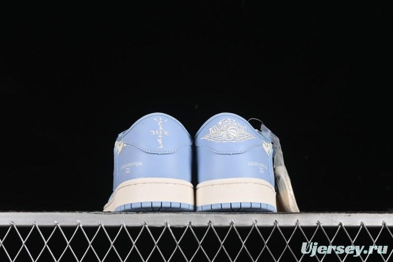 Nike Travis Scott x Fragment Design x Air Jordan 1 Low OG SP AJ1 University Blue - LX1988-104