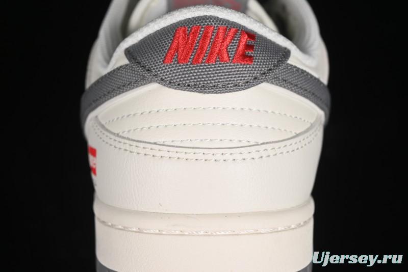 Nike SB Dunk Low Supreme Collaboration - Beige Canvas Swoosh Anniversary High-End Custom Low-Top Casual Sneakers - XX2025-108