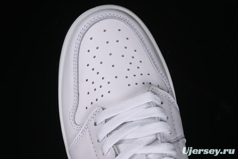 Nike Air Jordan 1 Low 85 Retro Sneakers in White with Metallic Blue Swoosh - FB9933-141