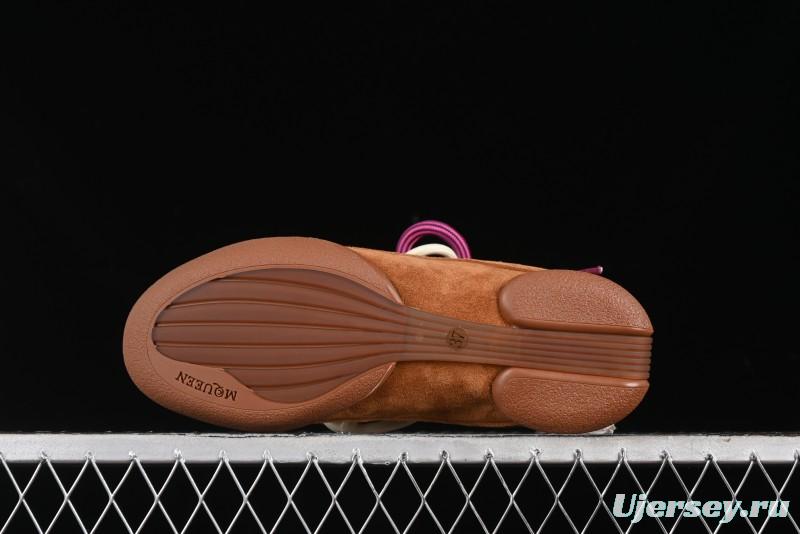 Alexander McQueen Flexion Retro Sneakers in Brown/Suede with Anatomical Design - 2024s