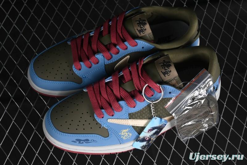 Nike Travis Scott x Fragment Design x Air Jordan 1 Low OG SP AJ1 Low Top Casual Sneakers - CH6336-015