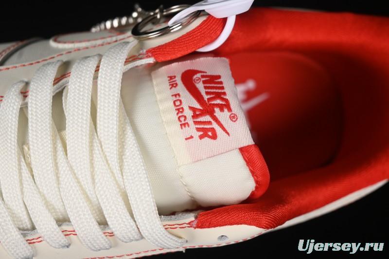 Nike Air Force 1 '07 Low Comme des Garcons Collaboration - Off-White Red Line Low-Top Casual Sneakers - KK3333-001