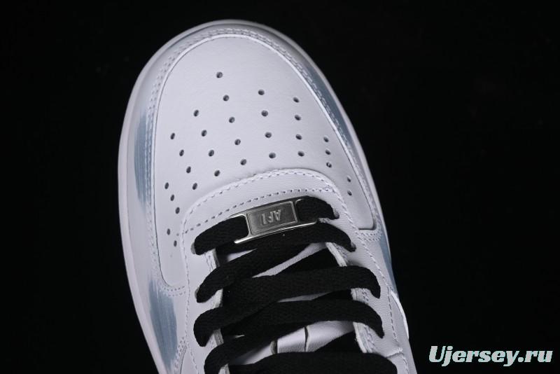 Nike Air Force 1 Mid Custom Hand-Painted Broken Three Hooks Shadow Spray-Painted Strap Mid-Top Casual Sneakers - CW2289-111