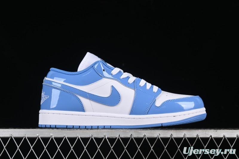 Nike Air Jordan 1 Low AJ1 Patent Blue Casual Sneakers - FZ2138-114