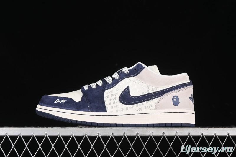 Nike Air Jordan 1 Low BAPE Collaboration Retro Basketball Shoes - WG8850-015