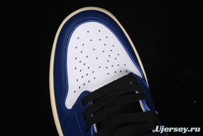 Nike Air Jordan 1 Retro High Basketball Shoes in White Deep Royal Blue - DZ5485-100