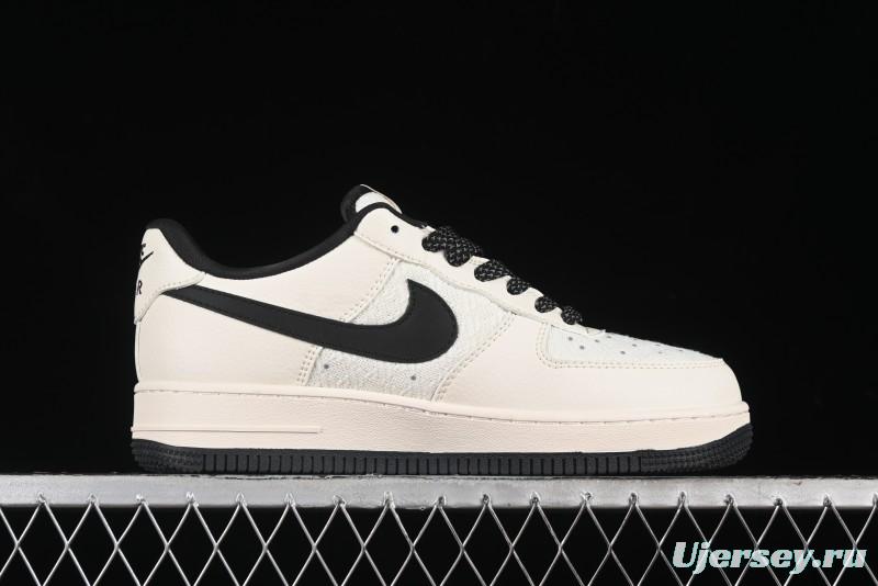 Nike Air Force 1 '07 Low Gucci Collaboration - Dark Blue Linen Casual Sneakers - XZ3398-888