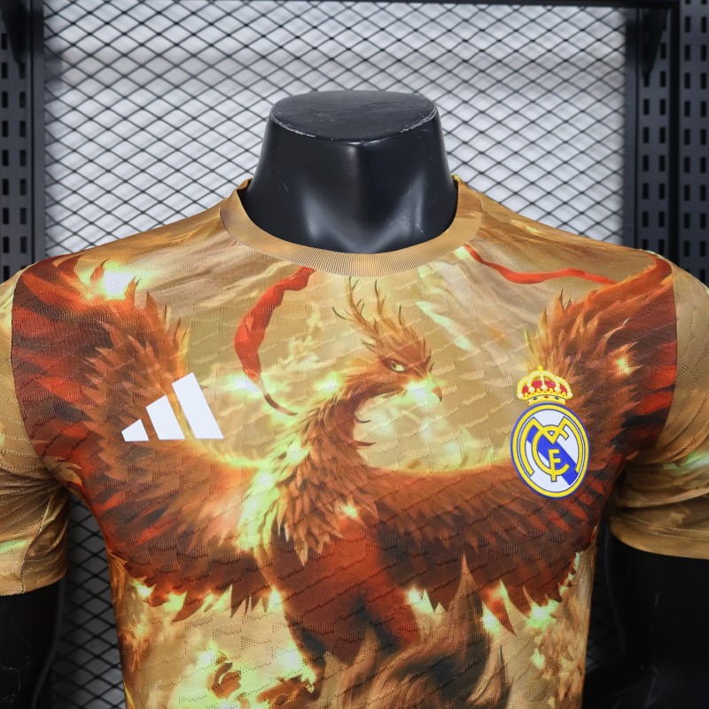 Player Version 25/26 Real Madrid Gold with Phoenix NA ZHA Jersey