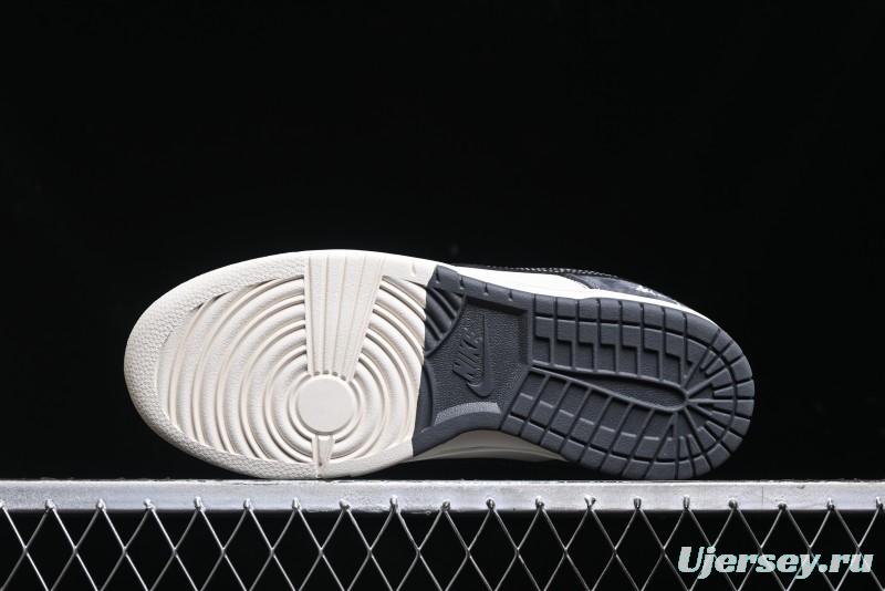 Nike SB Dunk Low Stussy Collaboration Patch Grey Black Black Swoosh Anniversary Custom Low-Top Casual Skate Shoes - MM1089-026