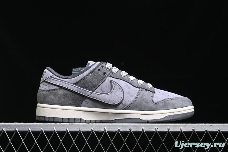 Nike SB Dunk Low Stussy Collaboration - Granite Grey Anniversary Custom Low-Top Casual Skate Shoes - XS1086-008