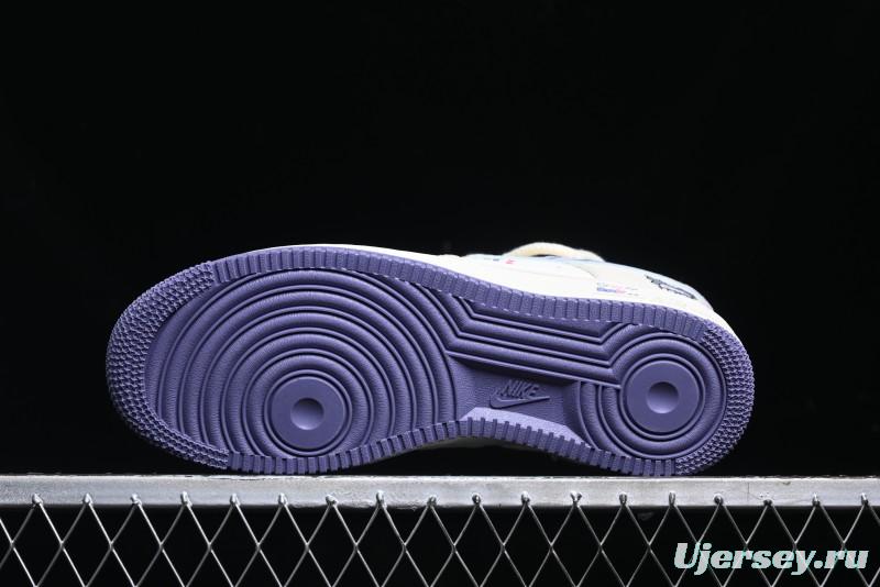 Nike Air Force 1 Low Kuromi Casual Sneakers with Lace-Up Design - BD7701-220