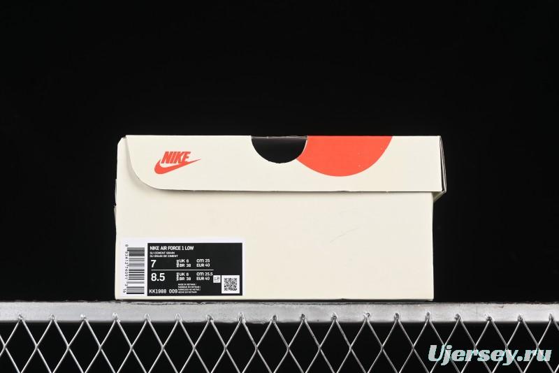 Nike Air Force 1 '07 Low Supreme Casual Sneakers in White-Blue Shadow - KK1988-009