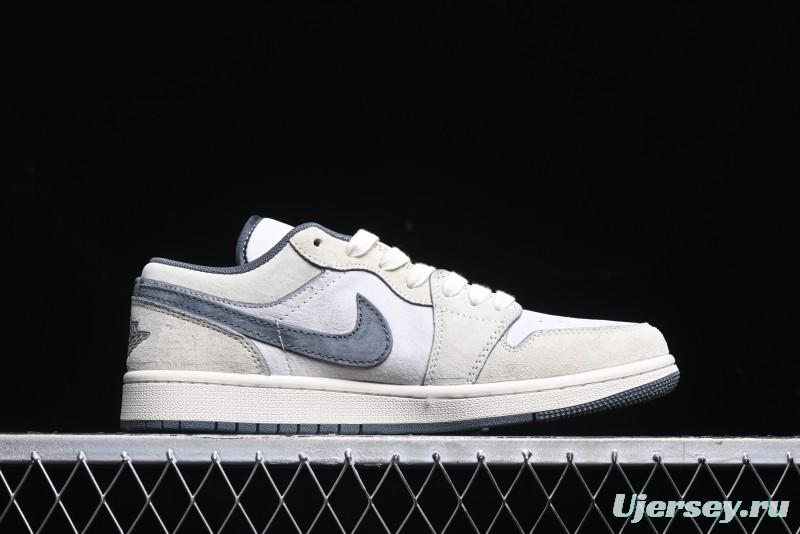Nike Air Jordan 1 Low AJ1 Bape Collaboration - Custom High-End Retro Basketball Shoes with Light Grey Check - DM9188-008