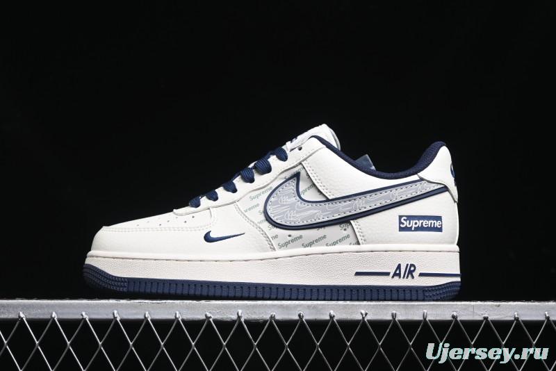 Nike Air Force 1 '07 Low Supreme Collaboration - Light Blue Shadow Swoosh Casual Sneakers - XZ6188-989