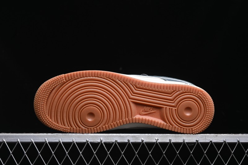Nike Air Force 1 '07 Low Stussy Collaboration - Grey White Gum Sole Low-Top Casual Sneakers - XZ9688-101