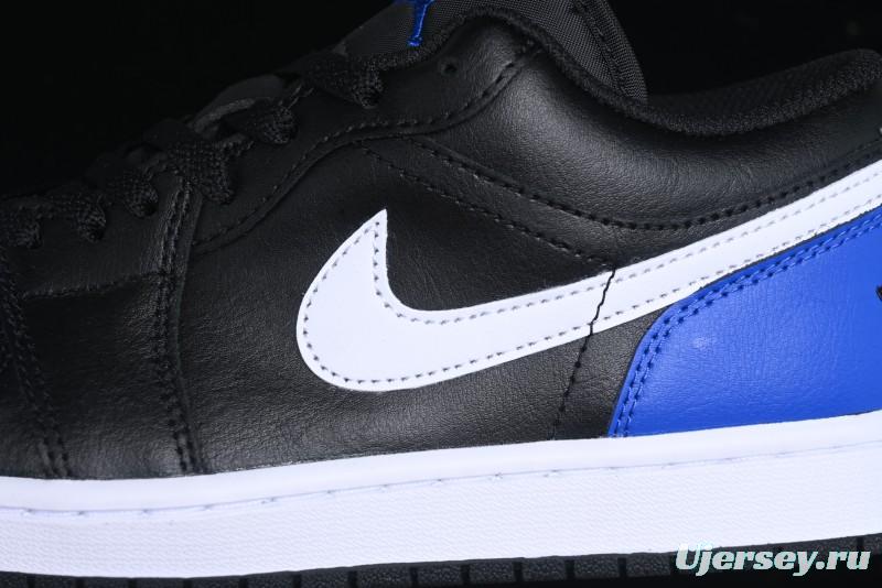 Nike Air Jordan 1 Low Retro Basketball Shoes Black Blue - 553558-042