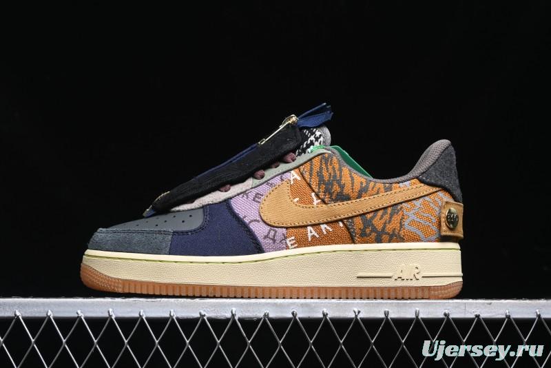 Nike Travis Scott x Air Force 1 Low Casual Sneakers with Full-Length Air Cushion - CN2405-900