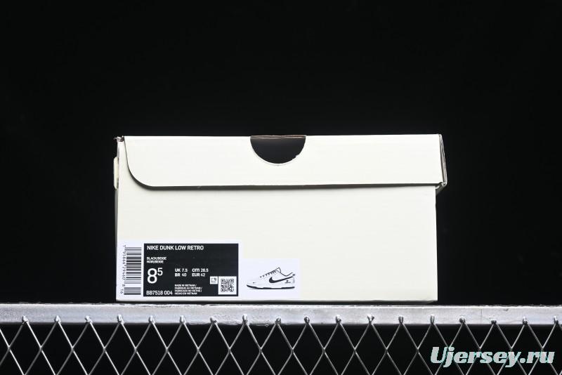 Nike SB Dunk Low UN Collaboration - Beige Black Line Black Sole Anniversary Custom Low-Top Casual Skate Shoes - BB7518-004