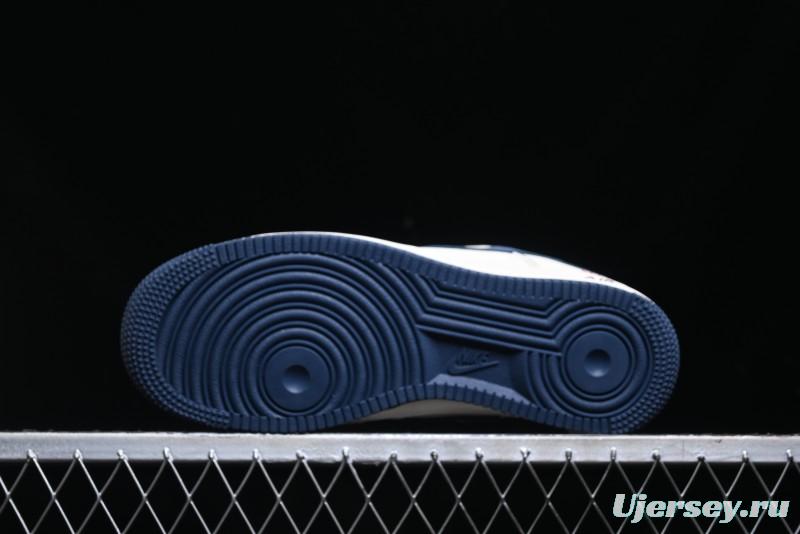 Nike Air Force 1 '07 Low Supreme Collaboration - Light Blue Suede Swoosh Casual Sneakers - XZ3328-669
