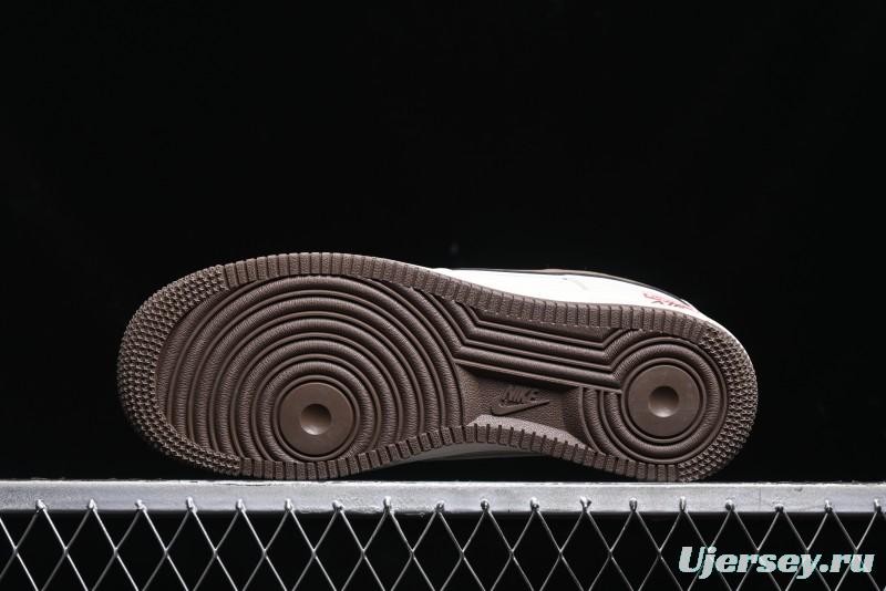 Nike Air Force 1 '07 Low Stone Island x Supreme Collaboration - Beige Brown Swoosh Casual Sneakers - BB1616-306