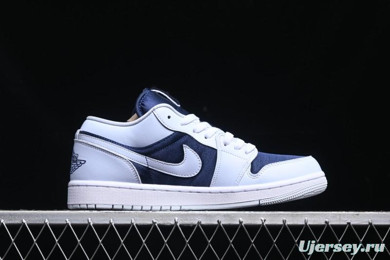 Nike Air Jordan 1 Low AJ1 Navy Blue Silk Casual Sneakers - FZ8778-044