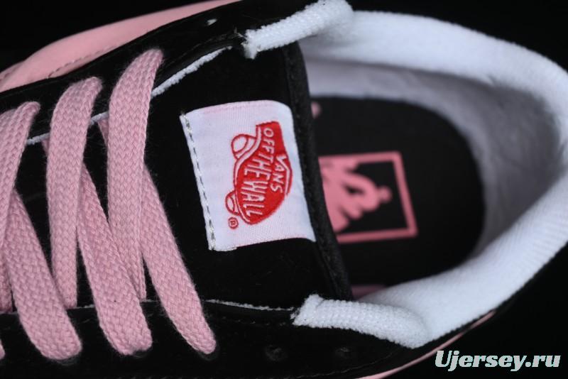 Vans Knu Skool Low Top Retro Sneakers in Black Pink with Big Logo - VN0009QC6BT1