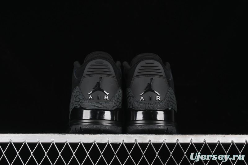 Nike Air Jordan 3 Retro Basketball Shoes in Midnight Black - CT8532-001