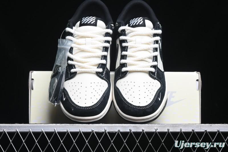 Nike SB Dunk Low Off-White Collaboration - Anniversary High-End Custom Low-Top Casual Skate Shoes - YX5066-211