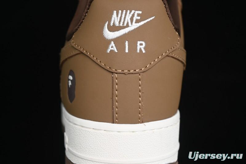 Nike Air Force 1 '07 Low Bape Collaboration - Brown Violent Bear Casual Sneakers - DF0188-013