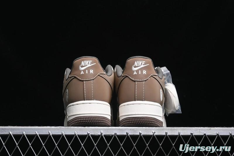 Nike Air Force 1 '07 Low Bape Collaboration - Beige Grey Brown Low Top Casual Sneakers BB6566-210