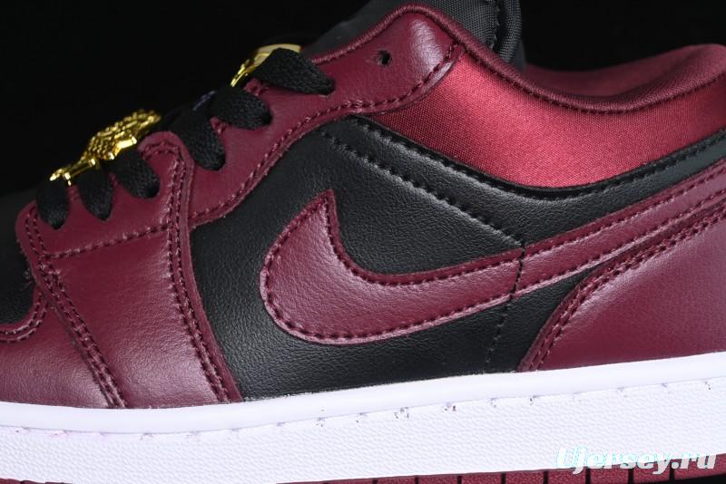 Nike Air Jordan 1 Low AJ1 Black Wine Red Metallic Wings DB6491-600