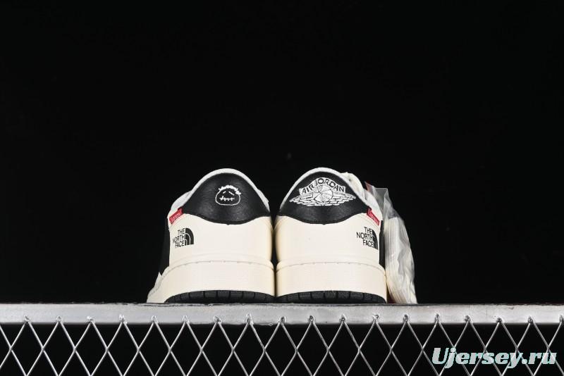 Nike Travis Scott x Fragment Design x Air Jordan 1 Low OG SP AJ1 Supreme North Face Collaboration - DIY1688-004