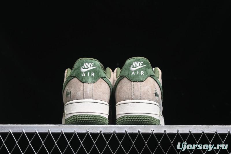 Nike Air Force 1 '07 Low Stussy Collaboration Light Brown Green Low-Top Casual Sneakers - XZ6188-666