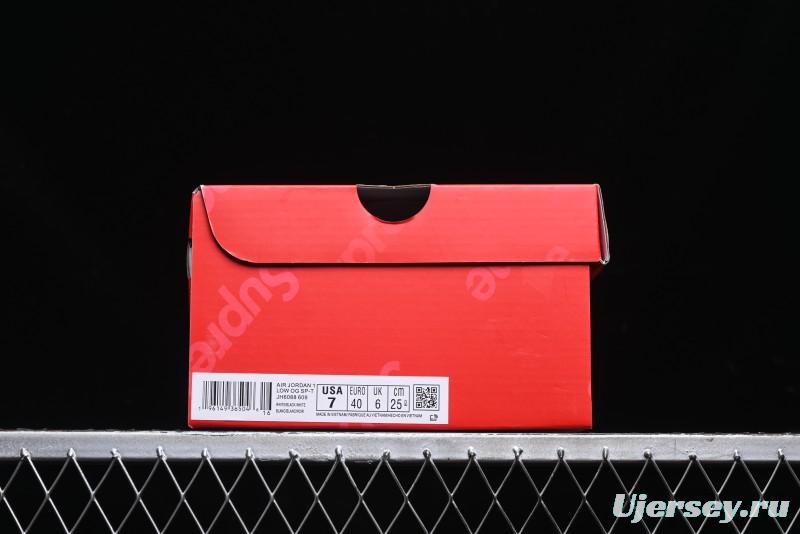 Nike Travis Scott x Fragment Design x Air Jordan 1 Low OG SP AJ1 Supreme Collaboration - Light Beige White Low Top Casual Sneakers - JH6088-609