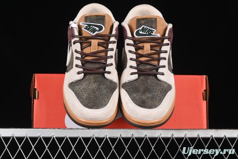 Nike Dunk Low Retro "Love & Peace" Casual Sneakers in Vintage Brown - HQ3459-212