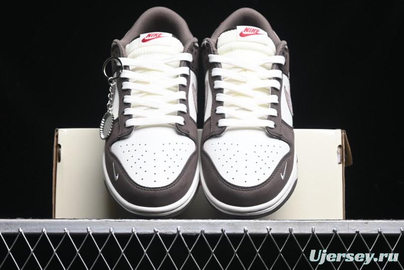 Nike SB Dunk Low Stussy Collaboration - Beige Brown Swoosh Anniversary High-End Custom Low-Top Casual Skate Shoes - SF1029-408