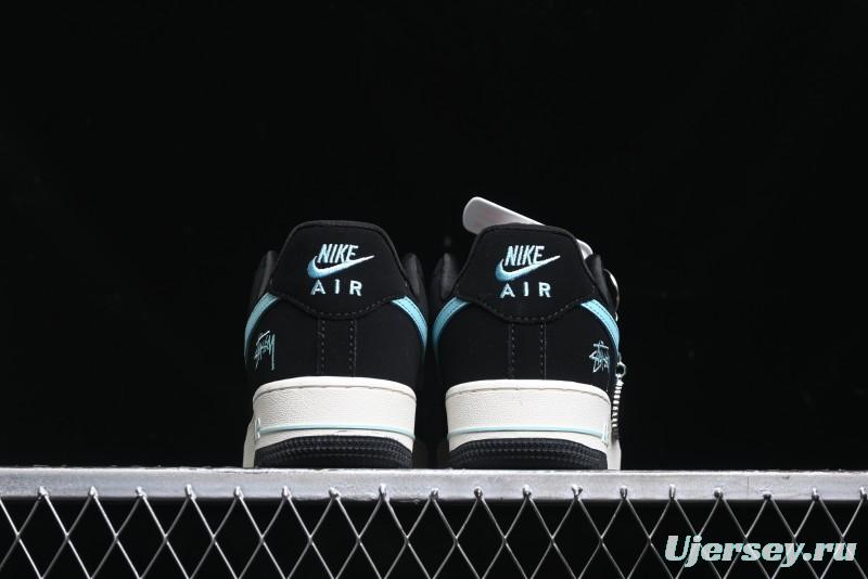 Nike Air Force 1 '07 Low Stussy Collaboration - Black Tiffany Low-Top Casual Sneakers - KK1988-030