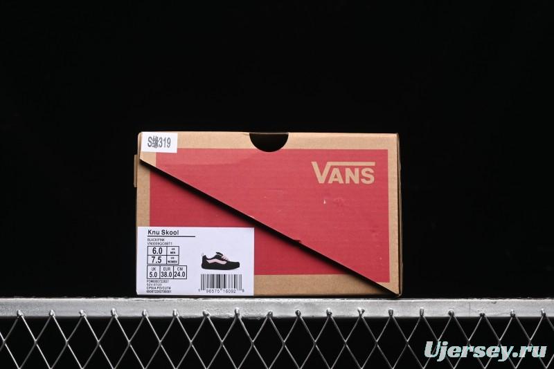 Vans Knu Skool Low Top Retro Sneakers in Black Pink with Big Logo - VN0009QC6BT1