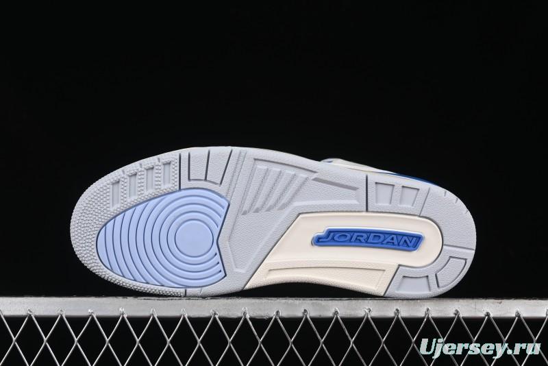 Nike Air Jordan 3 Retro "Lucky Shorts" Basketball Shoes with University Blue and White Colorway - CT8532-101