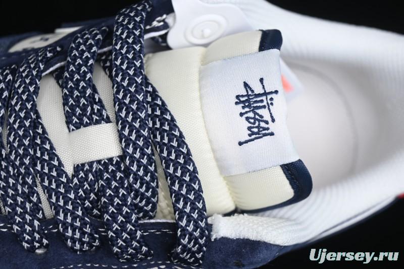 Nike Air Force 1 '07 Low Stussy Collaboration - Navy Red Print Casual Sneakers - XZ6188-350