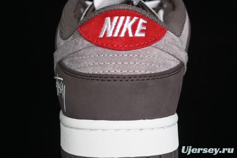 Nike SB Dunk Low Stussy Collaboration - Beige Brown Swoosh Anniversary High-End Custom Low-Top Casual Skate Shoes - SF1029-408