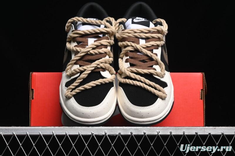 Nike Dunk Low Retro Casual Sneakers with Little Panda and Dopamine Mocha Design - DD1391-100