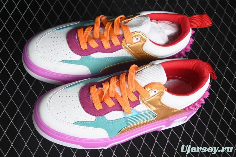 Christian Louboutin Funnyto Flat French Luxury Brand Low-Top Sneakers in Purple Color Block - X.D4