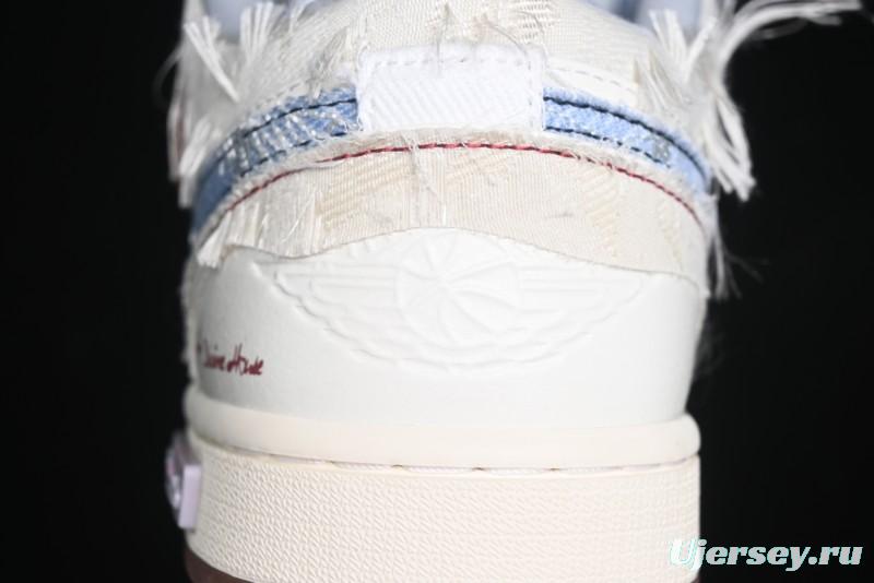 Nike Air Jordan 1 Low AJ1 Panda Prank Qixi Themed Retro Basketball Shoes with Special Graffiti Design - FZ5046-041